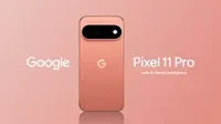 一部影片包含一支全新 Pixel 11 Pro 砂岩粉，手機旁邊標示由 Gemini Intelligence 驅動