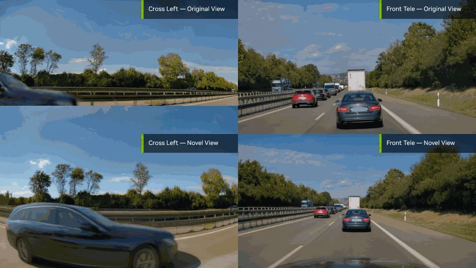 A GIF showing the original view and the new view after using NuRec to re-render the video.